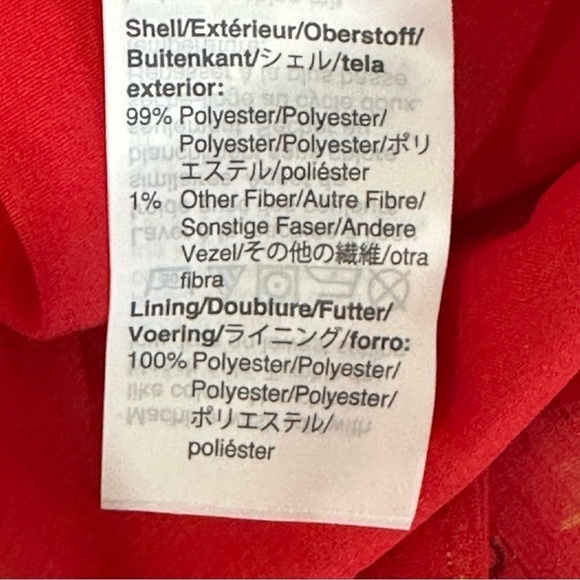 Madewell Ruffle Strap Wrap Dress Metallic Stripes Prairie Posies Red Floral - Picture 9 of 11